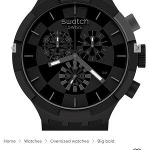 Swatch Swiss Black Oversized Watch